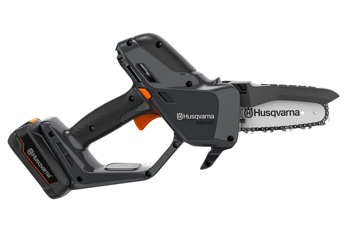 Husqvarna Aspire P5E-P4A oksasaha + jatkovarsi + 4Ah akku & laturi