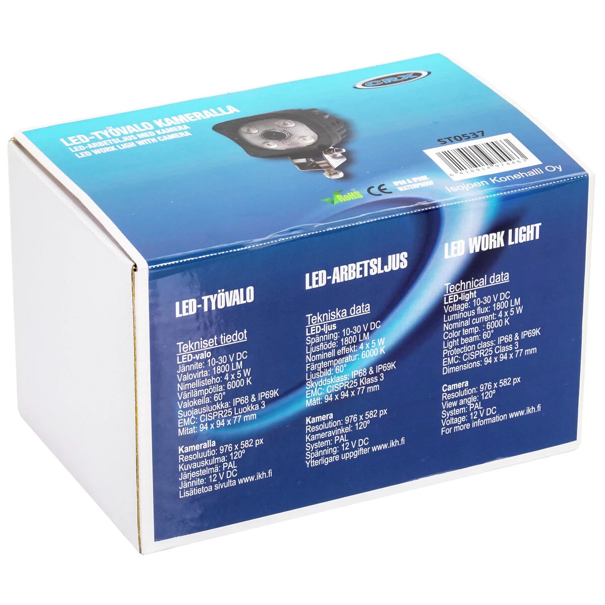 Led työvalo kameralla 12V/24V 1800lm