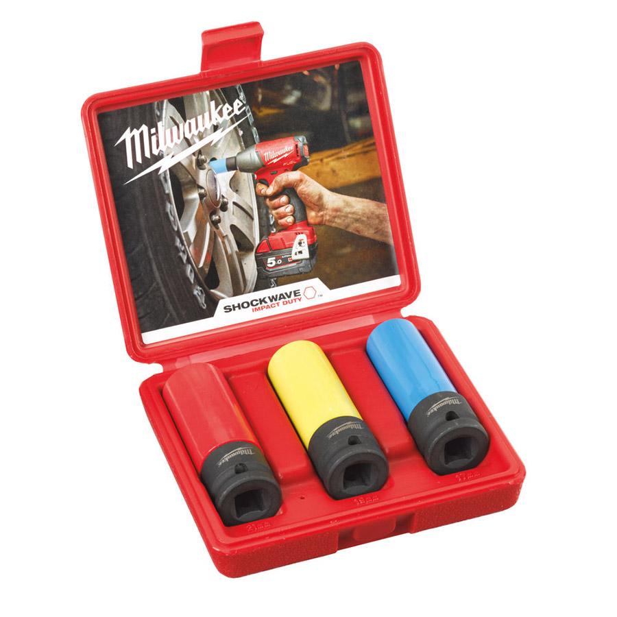 Milwaukee aluvannehylsyt 1/2" 17, 19, 21 mm