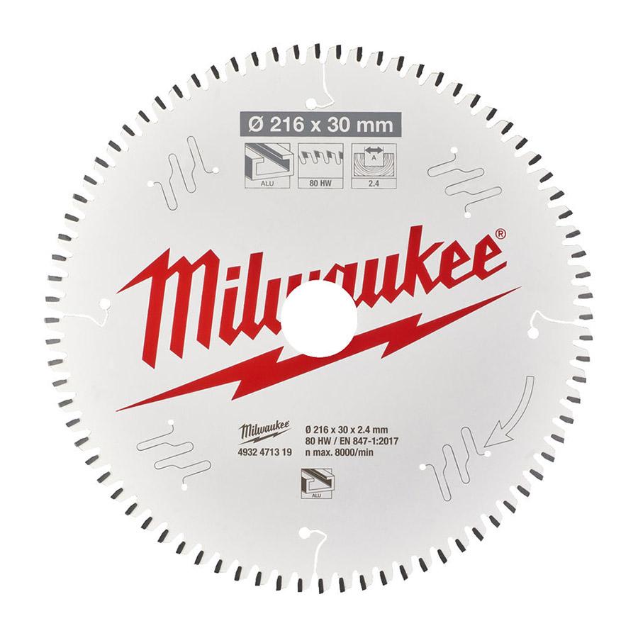 Milwaukee CSB MS Alu216 x 30 x 2.4 x 80TF neg pyörösahanterä