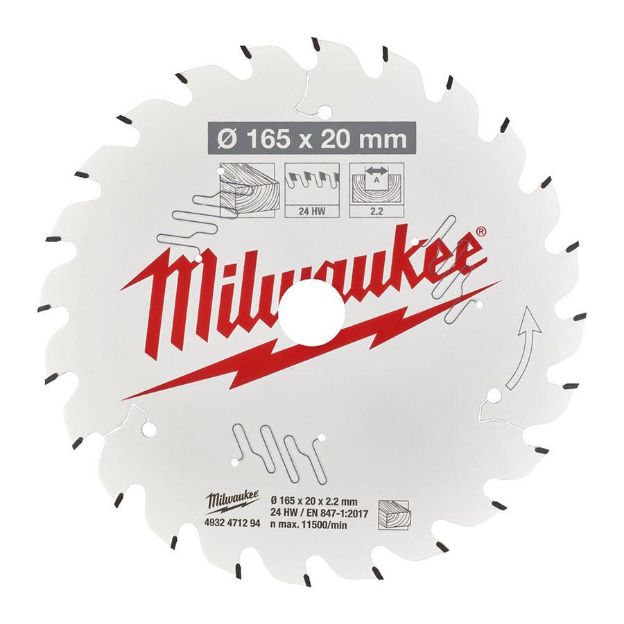 Milwaukee pyörösahanterä W165 x 20 x 2,2 x 24