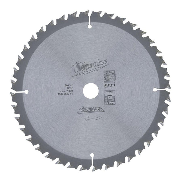 Milwaukee pyörösahan terä 165 x 15,87 x 40T