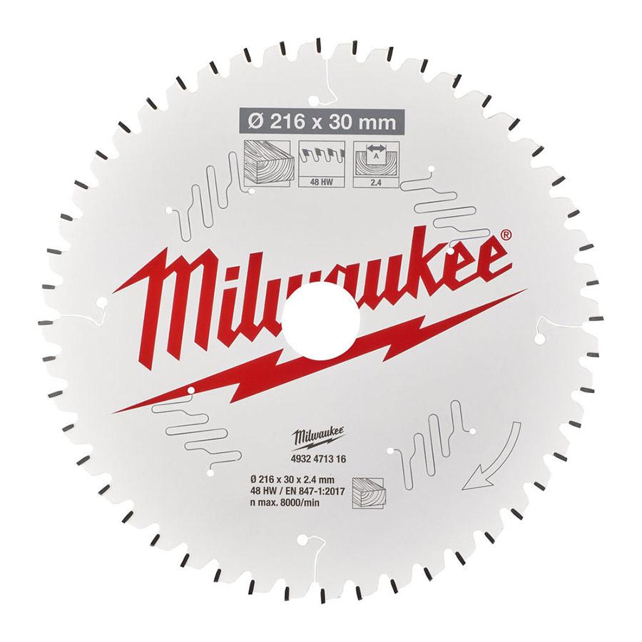 Milwaukee pyörösahanterä CSB MS W 216 x 30 x 2,4 x 48ATB neg