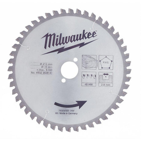 Milwaukee WCSB 250 x 30 mm 24T pyörösahanterä