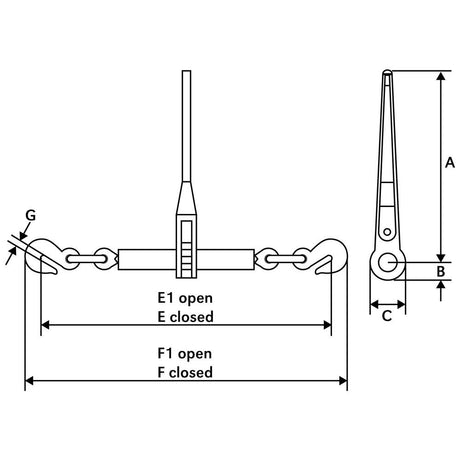 Vanttikiristin räikkämalli 1/2"-5/8" (16 mm)